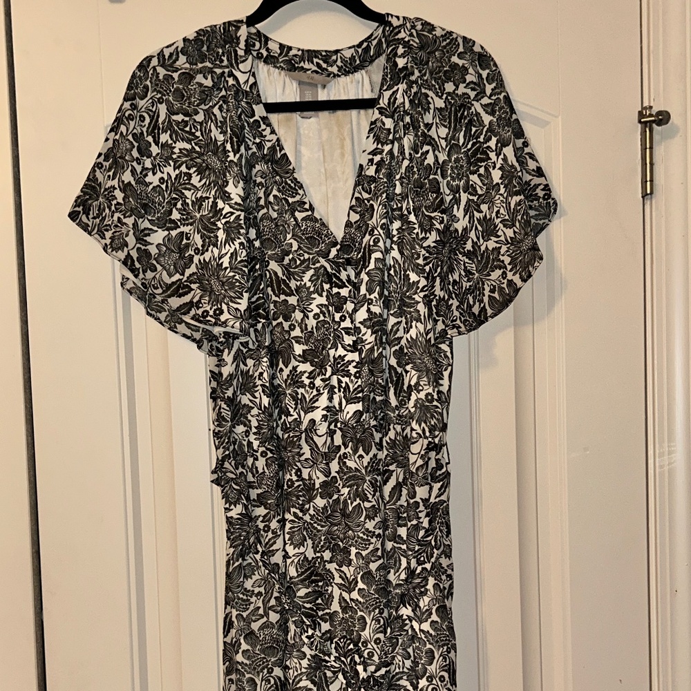 V-Neck Chiffon Dress Floral